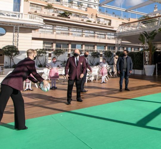 Kick-off officiel du tournoi Monaco Sevens avec LL.AA.SS. le Prince Albert et la Princesse Charlène