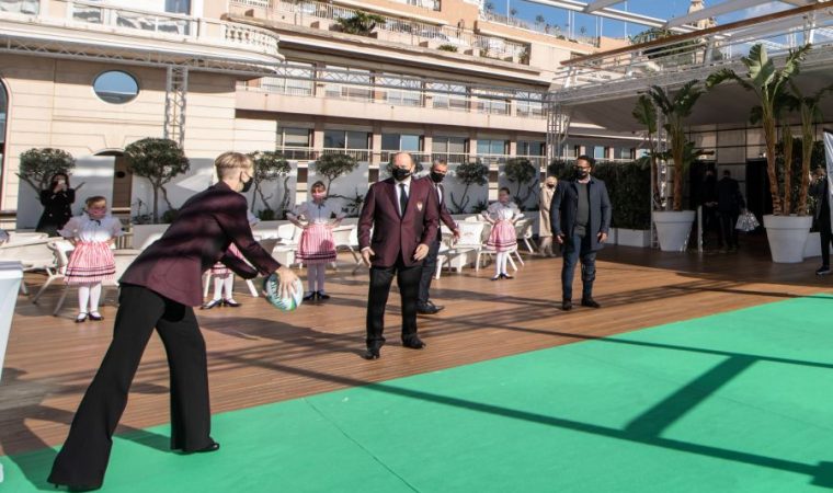 Kick-off officiel du tournoi Monaco Sevens avec LL.AA.SS. le Prince Albert et la Princesse Charlène