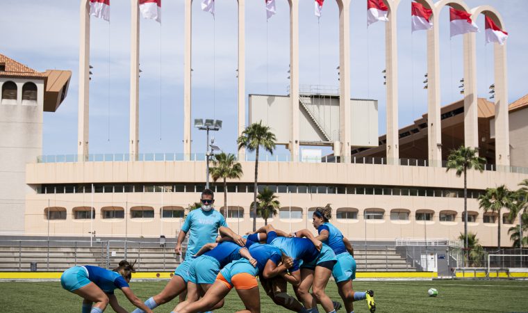 L’équipe féminine d’Argentine s’entraîne avant le TQO le 17 juin à Monaco. (Photo by Giorgio Perottino)